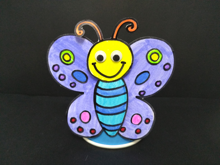 儿童手工制作巧妙利用一次性纸杯diy可爱小蝴蝶的手工制作方法
