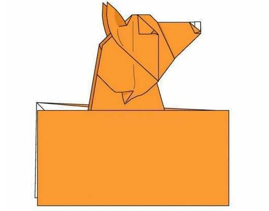 手工折纸教程，狗头贺卡（英文，Hans Birkeland）卡片折纸手工制作图解教程