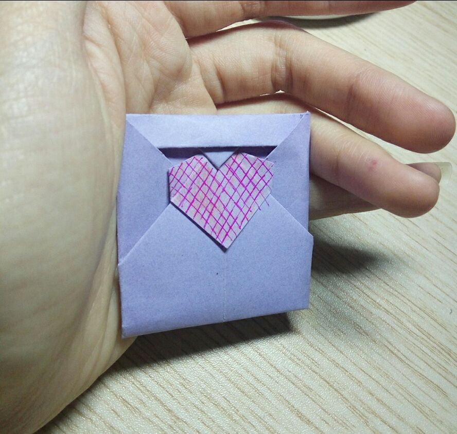 教你自带爱心的花式信纸信封的手工折纸方法步骤图解