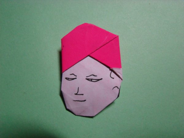 创意折纸大全图解-搞笑表情人头 完整版