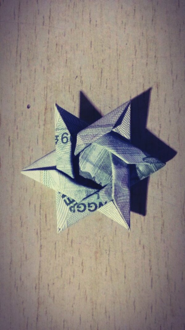 纸币折纸大全图解-一元六角形