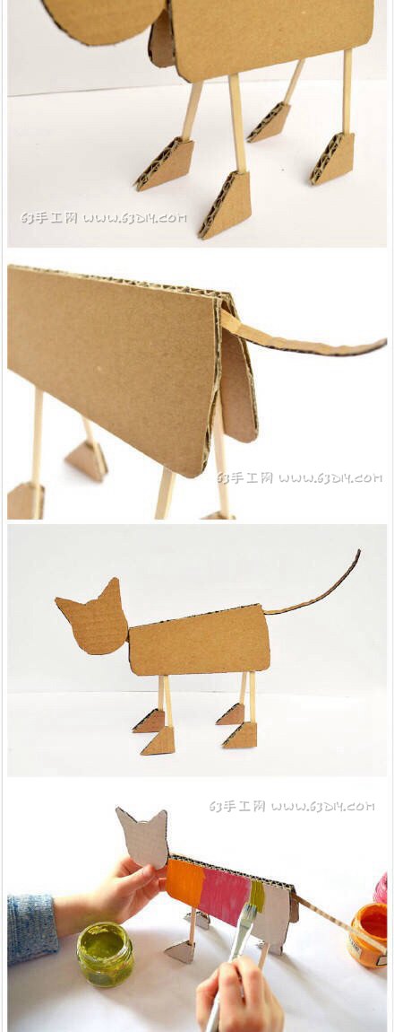 硬纸板手工制作可爱的小猫咪diy图解