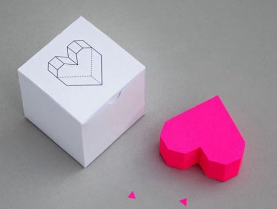 简单漂亮的心形礼品盒折纸手工教程