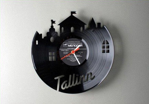几款黑胶唱片DIY的创意挂钟设计作品