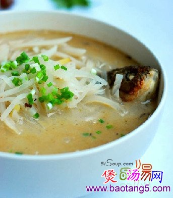 萝卜丝鲫鱼汤的做法和功效, 怎么做萝卜丝鲫鱼汤 萝卜丝鲫鱼汤的做法和功效, 怎么做萝卜丝鲫鱼汤