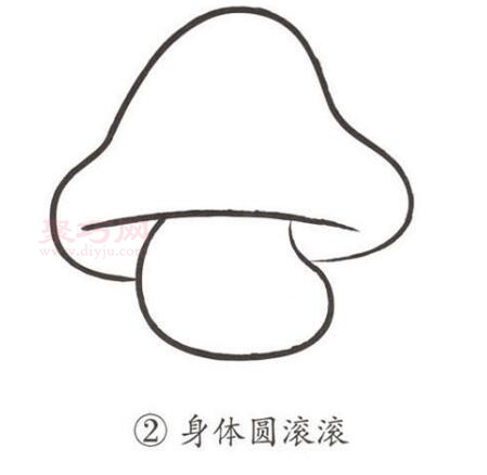 四步画蘑菇一起来学蘑菇简笔画