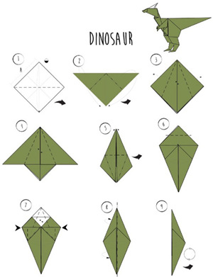 恐龙折纸简单方法图片