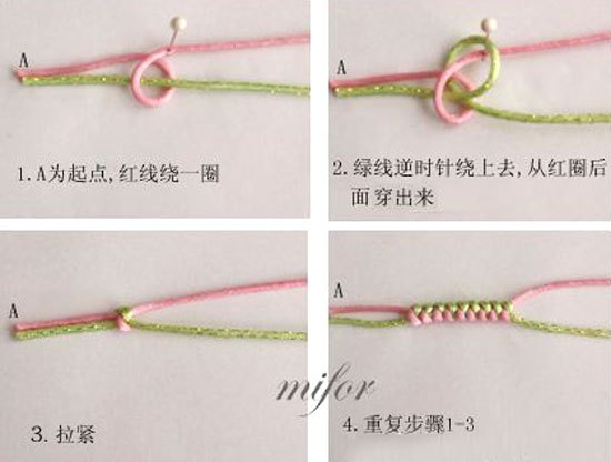 中国结蛇结的手工编法图解,蛇结打法图解教程