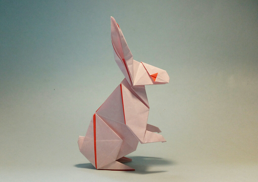 折纸的白叔折兔子图片