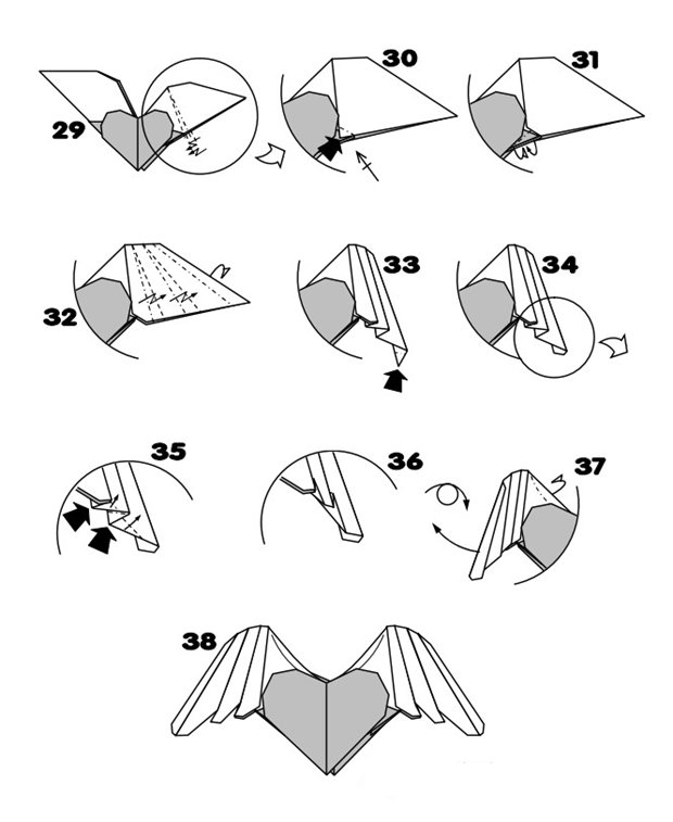 三角折纸爱心插法图解图片