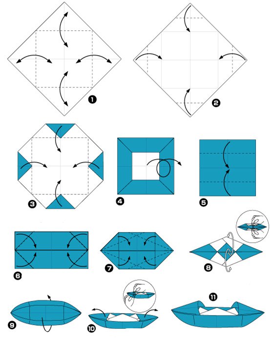 乌篷船折纸 简单图片