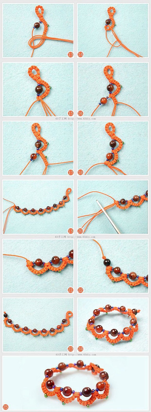 小花花手链的编织方法图片