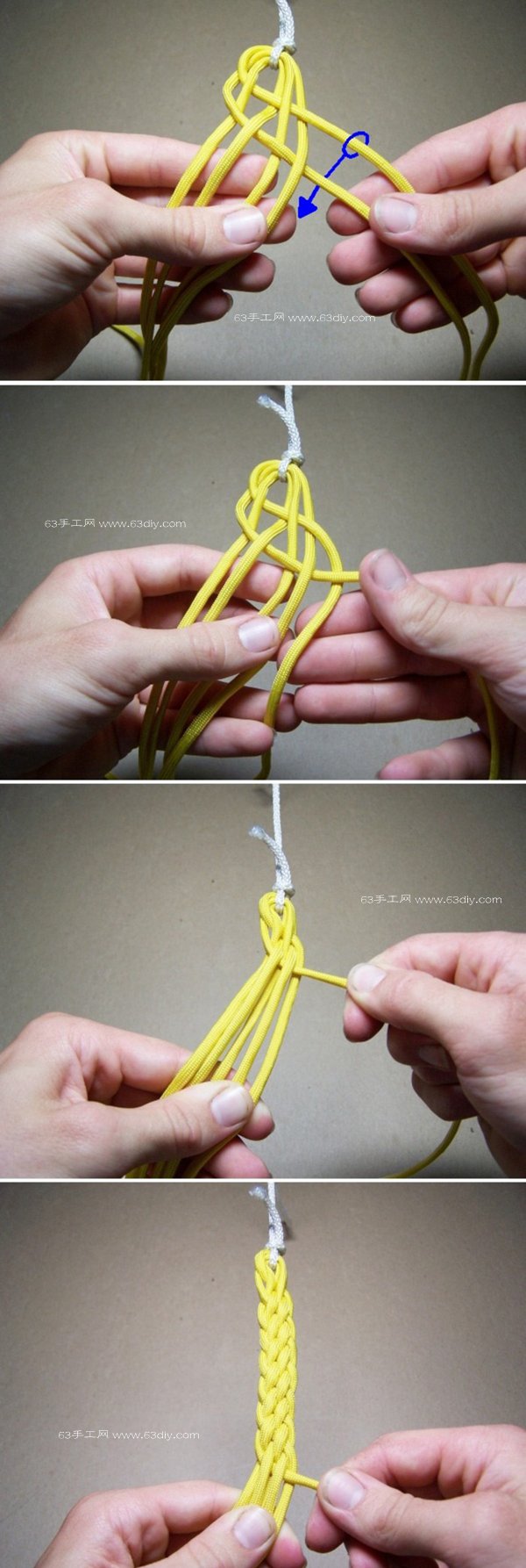 六股绳的编法图解宽版手绳编织教程