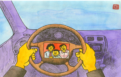 开车司机儿童画图片