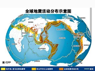 从世界范围看,地震活动带和火山活动带大体一致,主要集中在下列地壳