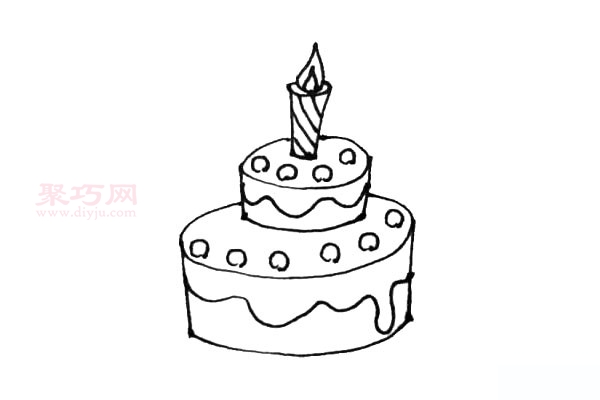 蛋糕简单画法图片