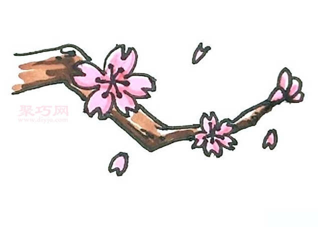春天的桃花简笔画教程图片