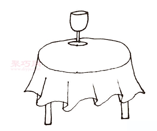 餐桌的简笔画法图片