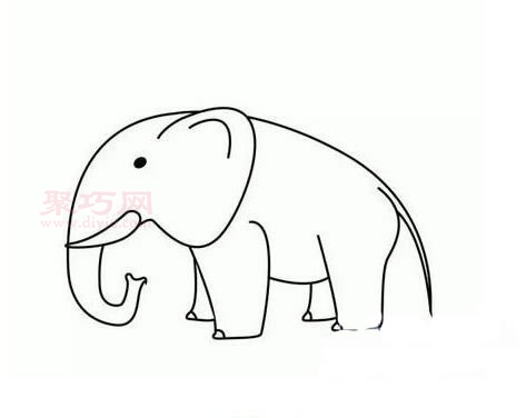6步画大象画法来学大象简笔画