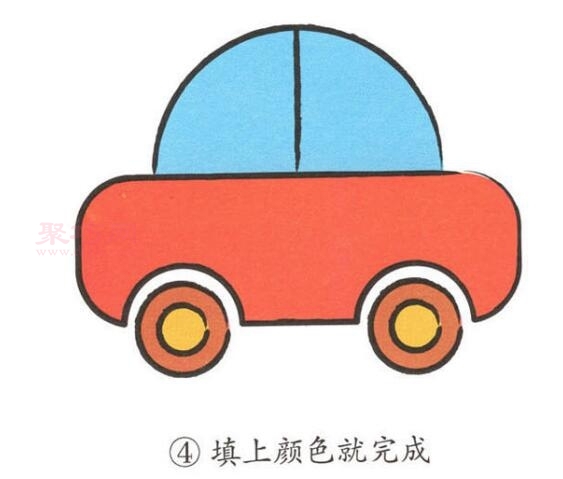 小轿车简笔画幼儿图片